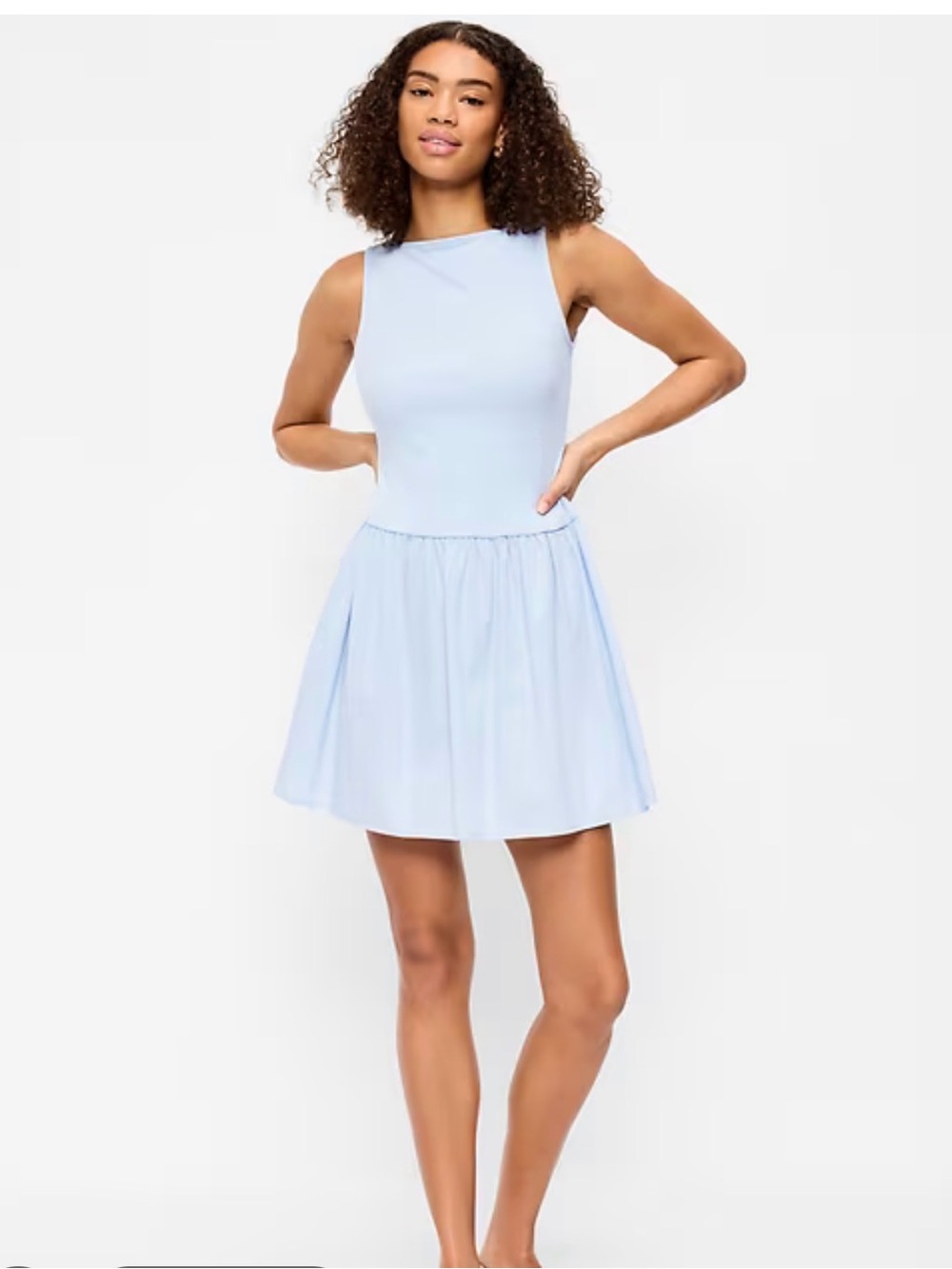 Old Navy Plus Size Light Blue Sleeveless Drop Waist Mini Dress Size 3X